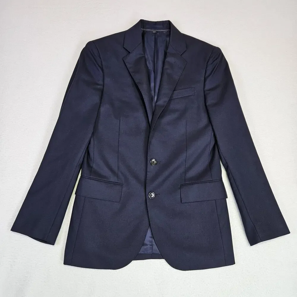 J.Crew Loro Piana Ludlow Blazer Mens 34S Slim Navy Wool Suit Jacket Quiet Luxury